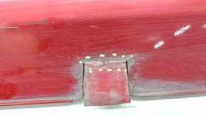 Left threshold Tesla Model S 12-20 type 2, red, dented, scratches, broken plug fasteners