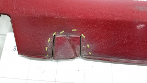 Left threshold Tesla Model S 12-20 type 2, red, dented, scratches, broken plug fasteners