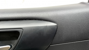 Door trim card front left Toyota Highlander 20-22 black, insert leather gray, armrest leather gray, crack on the trim