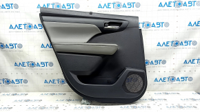 Door trim card rear left Toyota Highlander 20-21 with curtain, black, insert leather gray, armrest leather gray