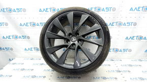 Set of wheels with tires R21 265/35 9J R21 245/35 8.5J Tesla Model S 12-20 with sensors, with caps, Continental, 5mm, curb, tears