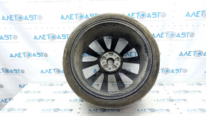 Set of wheels with tires R21 265/35 9J R21 245/35 8.5J Tesla Model S 12-20 with sensors, with caps, Continental, 5mm, curb, tears