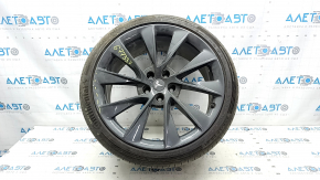 Set of wheels with tires R21 265/35 9J R21 245/35 8.5J Tesla Model S 12-20 with sensors, with caps, Continental, 5mm, curb, tears