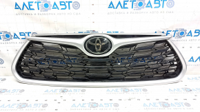 Grill grill Toyota Highlander 20- without camera with emblem, silver, sand