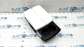 Tesla Model S 16-20 center console armrest white, with cup holders, carbon fiber trim, scratch, dent, for cleaning