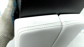 Tesla Model S 16-20 center console armrest white, with cup holders, carbon fiber trim, scratch, dent, for cleaning