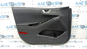 Door trim card front left Hyundai Ioniq 20-22 black, insert plastic black, armrest leather black, scratches, worn
