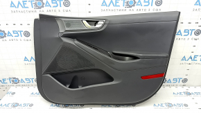 Door trim card front right Hyundai Ioniq 20-22 black, insert plastic black, armrest leather black, scratches, tears, scuffs