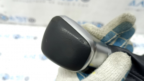 Gear knob Hyundai Ioniq 17-22 HEV, PHEV leather black, with cover, worn, scratches