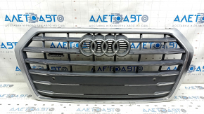 Radiator grill Audi Q5 80A 18-20 complete, with emblems, chrome, for parking sensors, sand