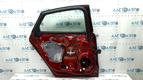 Door assembly rear left Ford Fusion mk5 13-20 keyless, red RR, web on overlay, scratches on overlay, bump