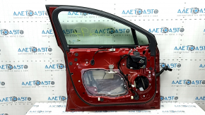 Door assembly front left Ford Fusion mk5 13-20 hybrid, keyless, triplex, red RR, cobweb on overlay, scratches on overlay, bump
