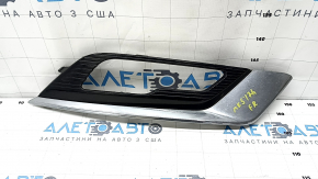 Front bumper grille right Ford Fusion mk5 17-18 under fog lights LED gloss, with chrome molding, sand