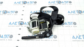 Driver's seat belt Ford Fusion mk5 17-20 black with tensioner, shot, cracked plastic on the mount