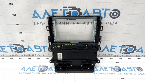 Ford Fusion mk5 13-20 SYNC 3 SONY radio control panel with heating and ventilation, brown, worn