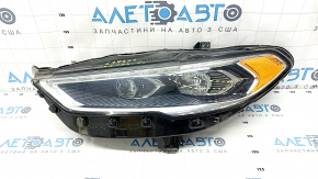 Front left headlight complete Ford Fusion mk5 17-20 LED with DRL, sand, scratches, broken mount