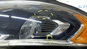 Front right headlight complete Ford Fusion mk5 17-20 LED with DRL, sand, scratches, for polishing