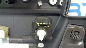 Door trim card rear left Ford Fusion mk5 17-20 titanium, black leather with black leather insert, leather armrest, gray molding, with window lifter trim, cracks, broken mount, scratches