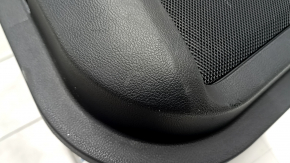 Door trim card rear left Ford Fusion mk5 17-20 titanium, black leather with black leather insert, leather armrest, gray molding, with window lifter trim, cracks, broken mount, scratches