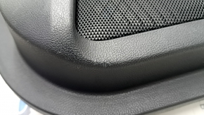 Door trim card rear left Ford Fusion mk5 17-20 titanium, black leather with black leather insert, leather armrest, gray molding, with window lifter trim, cracks, broken mount, scratches