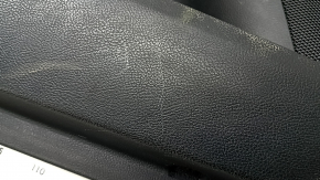 Door trim card front left Ford Fusion mk5 17-20 titanium, black with black insert leather, armrest leather, molding gray, with window lifter trim, cracks on molding, missing fra
