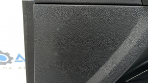 Door trim card front right Ford Fusion mk5 17-20 titanium, black with black insert leather, armrest leather, molding gray, with window lifter trim, plastic turned white, dent, cracks in 