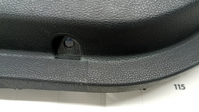Door trim card front right Ford Fusion mk5 17-20 titanium, black with black insert leather, armrest leather, molding gray, with window lifter trim, plastic turned white, dent, cracks in 