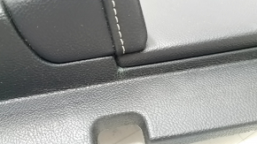 Door trim card front right Ford Fusion mk5 17-20 titanium, black with black insert leather, armrest leather, molding gray, with window lifter trim, plastic turned white, dent, cracks in 