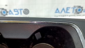 Center console trim with cup holders Ford Fusion mk5 17-20 black with chrome, chrome defect, scratches, peeling coating