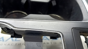Center console trim with cup holders Ford Fusion mk5 17-20 black with chrome, chrome defect, scratches, peeling coating
