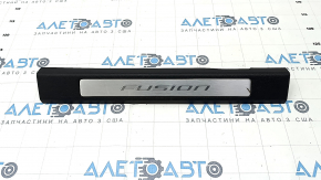 Door sill trim front left Ford Fusion mk5 13-20 black with chrome insert, scratches, broken mount