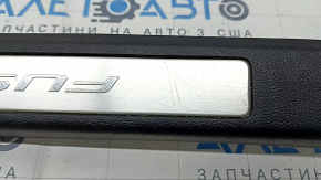 Door sill trim front left Ford Fusion mk5 13-20 black with chrome insert, scratches, broken mount
