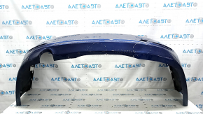 Bare rear bumper BMW 3 F30 320 16-18 without parking sensors and molding, blue, dented, scratches, cracks