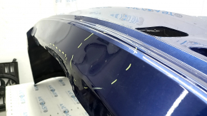 Bare rear bumper BMW 3 F30 320 16-18 without parking sensors and molding, blue, dented, scratches, cracks