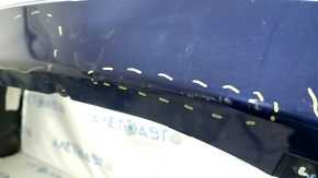 Bare rear bumper BMW 3 F30 320 16-18 without parking sensors and molding, blue, dented, scratches, cracks
