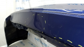 Bare rear bumper BMW 3 F30 320 16-18 without parking sensors and molding, blue, dented, scratches, cracks