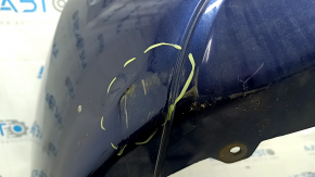 Bare rear bumper BMW 3 F30 320 16-18 without parking sensors and molding, blue, dented, scratches, cracks