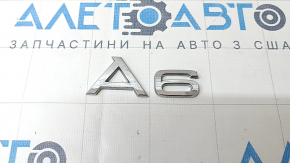 Emblem inscription A6 trunk lid Audi A6 C8 19- chrome