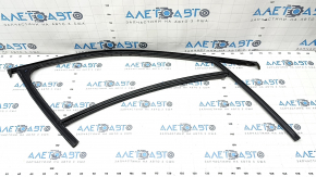 Upper door molding front left Audi A6 C8 19- black gloss with glass seal