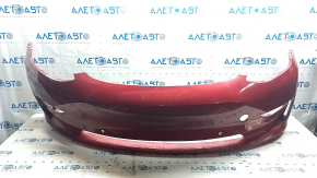 Front bumper bare Tesla Model 3 18 - for parking sensors, red PPMR, scratches scuffs