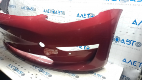 Front bumper bare Tesla Model 3 18 - for parking sensors, red PPMR, scratches scuffs