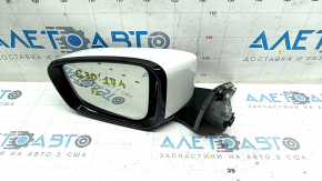Left side mirror BMW 5 G30 17-23 5 pins, BSM, heated, turn signal, auto-dimming, white
