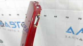 Front bare bumper Tesla Model S 16-20 rest, assembled, red, for 6 parking sensors, with eyelets, wiring, turn signals and radiator grille, cracked mount, scratches, sand, part of the emblem is missing