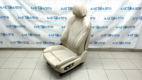 Driver's seat BMW 5 G30 17-23 without airbag, electric, beige leather, leather tears