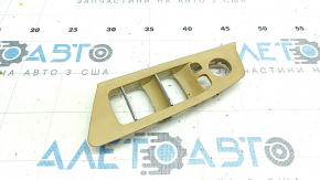 Front left window lift control trim BMW 5 G30 17-23 beige, for folding mirrors, chrome finish