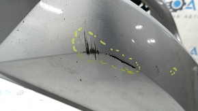 Bare front bumper Audi A6 C8 19 - for park assist and headlight washer, silver, scratches, broken fasteners
