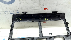 Rear center console trim BMW 5 G30 17-23 for deflector, black gloss, broken fasteners