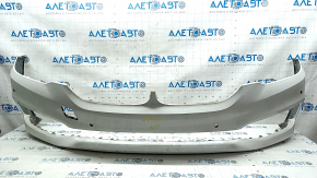 Bare front bumper BMW 5 G30 17-20 for parking sensors, white, broken fasteners, scratches