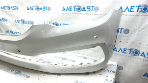 Bare front bumper BMW 5 G30 17-20 for parking sensors, white, broken fasteners, scratches