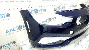 Bare front bumper BMW 3 F30 16-18 Basis, blue C10, scratches, dents, bumps